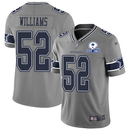 Dallas Cowboys #52 Connor Williams Gray Men's Stitched With Established In 1960 Patch Limited Inverted Legend Jersey Men's cheap jerseys for sale - CheapJerseys.Shop