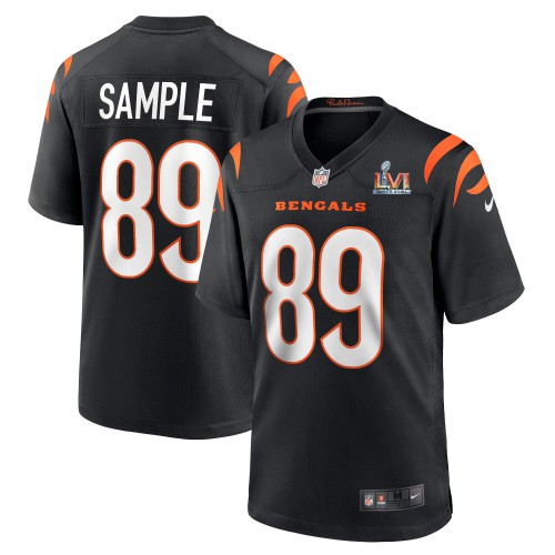 Cincinnati Cincinnati Bengals #89 Drew Sample Black Super Bowl LVI Patch Game Jersey Men's cheap jerseys for sale - CheapJerseys.Shop