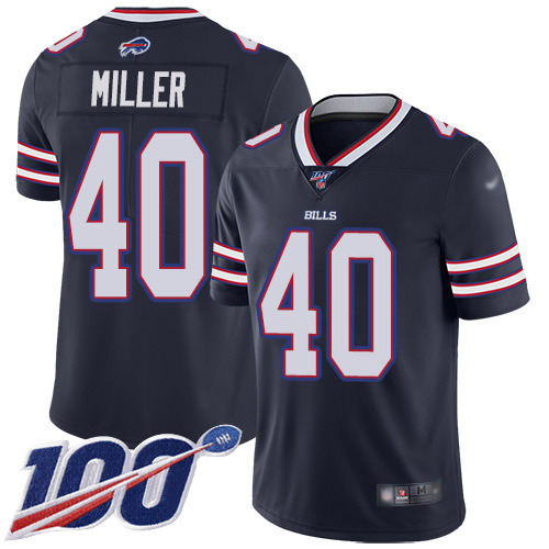 Bills #40 Von Miller Navy Men's Stitched Limited Inverted Legend 100th Season Jersey cheap jerseys for sale - CheapJerseys.Shop