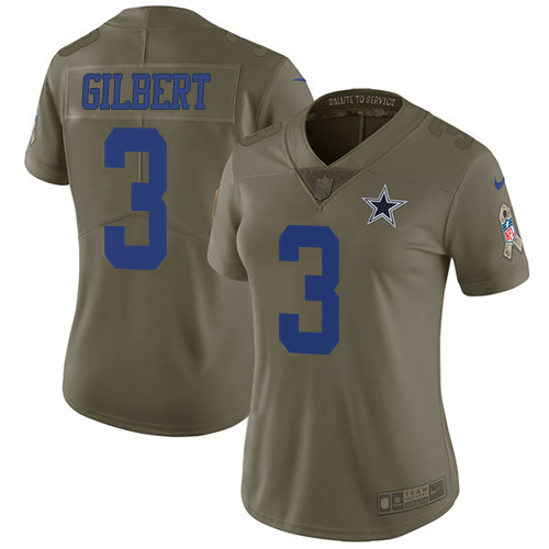 Dallas Cowboys #3 Garrett Gilbert Olive Women's Stitched Limited 2017 Salute To Service Jersey Womens cheap jerseys for sale - CheapJerseys.Shop