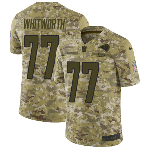 Los Angeles Rams #77 Andrew Whitworth Camo Men's Stitched Limited 2018 Salute To Service Jersey Men's cheap jerseys for sale - CheapJerseys.Shop