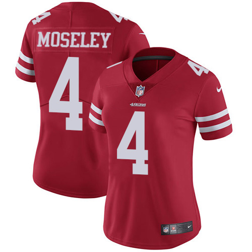 San Francisco 49ers #4 Emmanuel Moseley Red Team Color Women's Stitched Vapor Untouchable Limited Jersey Womens cheap jerseys for sale - CheapJerseys.Shop