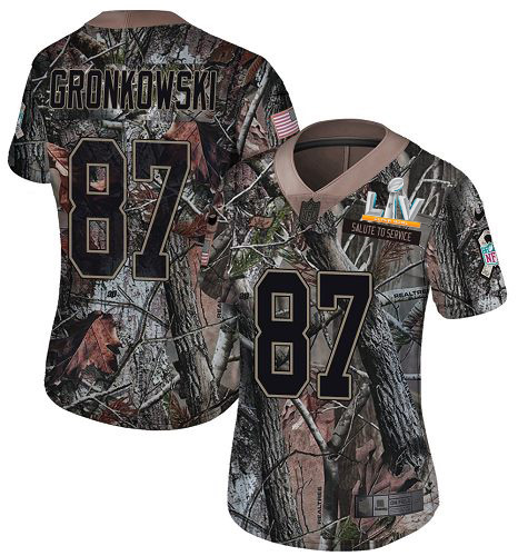 Buccaneers #87 Rob Gronkowski Camo Women's Super Bowl LV Bound Stitched Limited Rush Realtree Jersey cheap jerseys for sale - CheapJerseys.Shop
