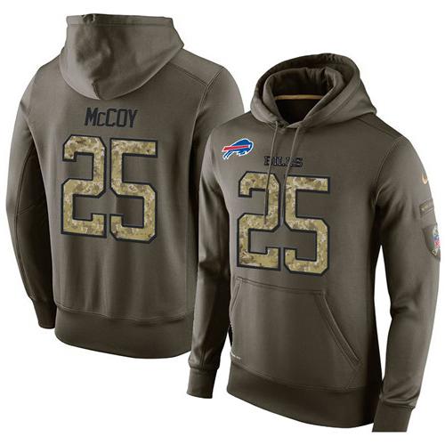 Men's Buffalo Bills #25 LeSean McCoy Stitched Green Olive Salute To Service KO Performance Hoodie cheap jerseys for sale - CheapJerseys.Shop