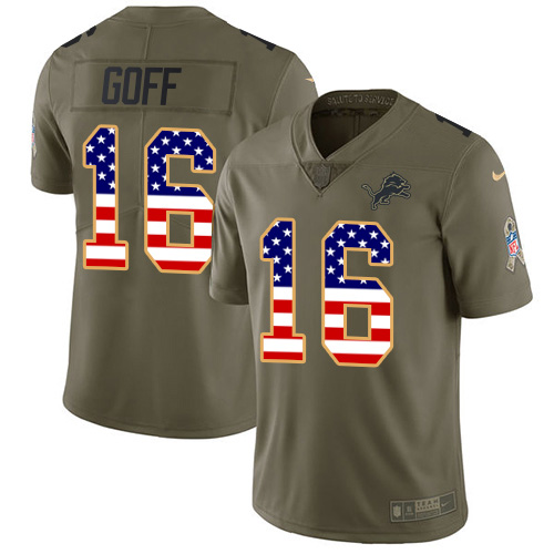 Detroit Lions #16 Jared Goff Olive/USA Flag Youth Stitched Limited 2017 Salute To Service Jersey cheap jerseys for sale - CheapJerseys.Shop