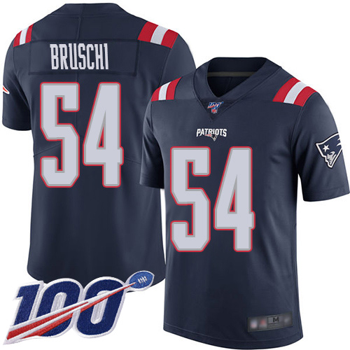New England Patriots #54 Tedy Bruschi Navy Blue Men's Stitched Limited Rush 100th Season Jersey Men's cheap jerseys for sale - CheapJerseys.Shop