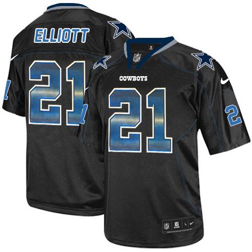 Cowboys #21 Ezekiel Elliott Lights Out Black Men's Stitched Elite Strobe Jersey cheap jerseys for sale - CheapJerseys.Shop