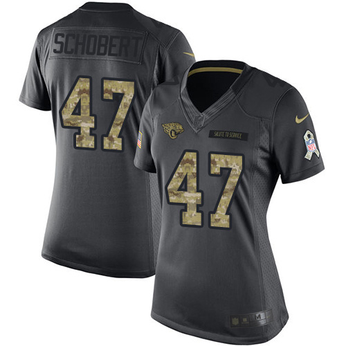 Jacksonville Jaguars #47 Joe Schobert Black Women's Stitched Limited 2016 Salute to Service Jersey Womens cheap jerseys for sale - CheapJerseys.Shop