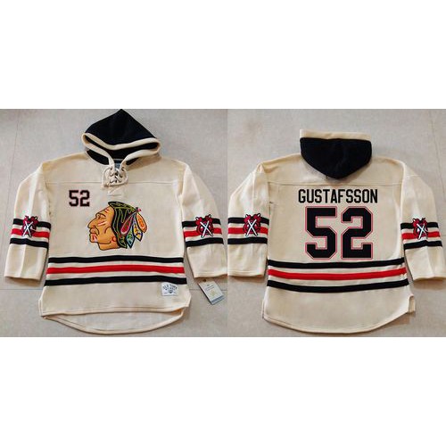 Chicago Blackhawks #52 Erik Gustafsson Cream Heavyweight Pullover Hoodie Stitched Jersey Men's cheap jerseys for sale - CheapJerseys.Shop