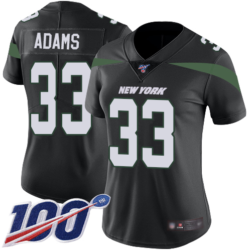 New York Jets #33 Jamal Adams Black Alternate Women's Stitched 100th Season Vapor Limited Jersey Womens cheap jerseys for sale - CheapJerseys.Shop