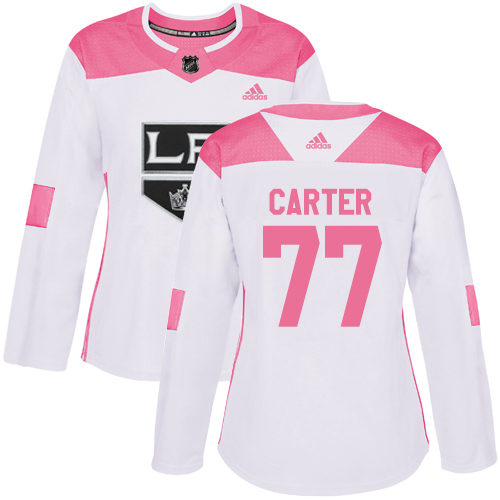 Los Angeles Kings #77 Jeff Carter White/Pink Authentic Fashion Women's Stitched Jersey Womens cheap jerseys for sale - CheapJerseys.Shop