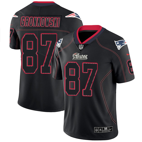 New England Patriots #87 Rob Gronkowski Lights Out Black Men's Stitched Limited Rush Jersey Men's cheap jerseys for sale - CheapJerseys.Shop