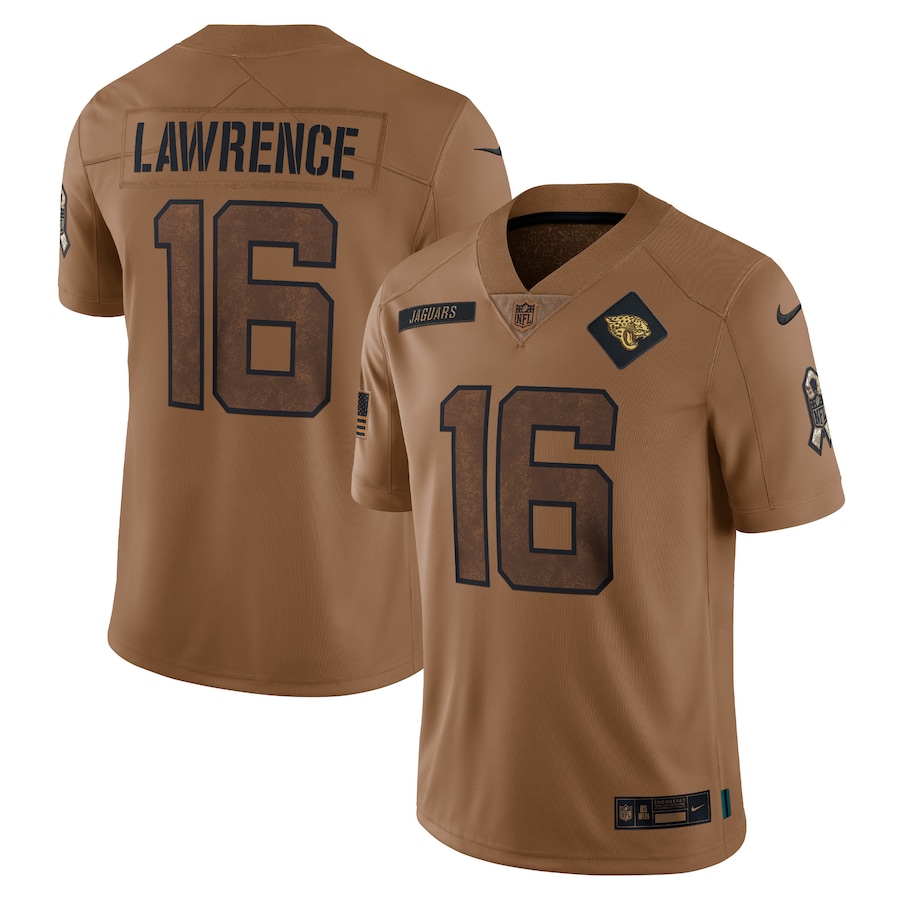 Jacksonville Jaguars #16 Trevor Lawrence 2023 Salute To Service Limited Jersey - Brown cheap jerseys for sale - CheapJerseys.Shop