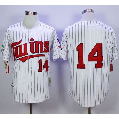 Mitchell And Ness 1991 Minnesota Twins #14 Kent Hrbek White(Blue Strip) Throwback Stitched Jersey Men's cheap jerseys for sale - CheapJerseys.Shop