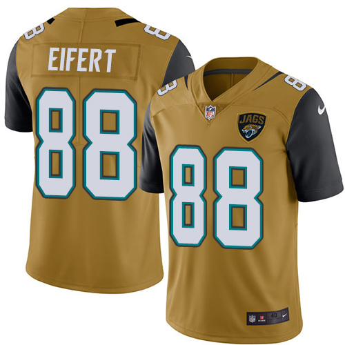 Jacksonville Jaguars #88 Tyler Eifert Gold Men's Stitched Limited Rush Jersey Men's cheap jerseys for sale - CheapJerseys.Shop