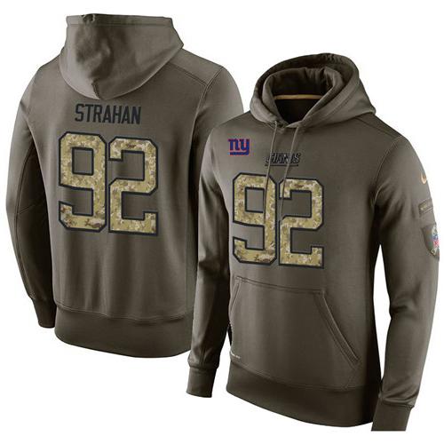 Men's New York Giants #92 Michael Strahan Stitched Green Olive Salute To Service KO Performance Hoodie cheap jerseys for sale - CheapJerseys.Shop