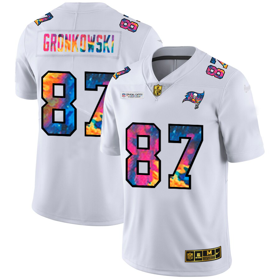 Tampa Bay Buccaneers #87 Rob Gronkowski Men's White Multi-Color 2020 Crucial Catch Limited Jersey cheap jerseys for sale - CheapJerseys.Shop