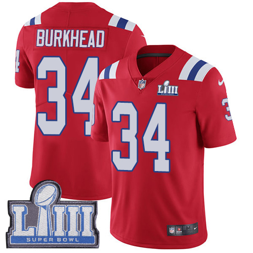 New England Patriots #34 Rex Burkhead Red Alternate Super Bowl LIII Bound Men's Stitched Vapor Untouchable Limited Jersey Men's cheap jerseys for sale - CheapJerseys.Shop