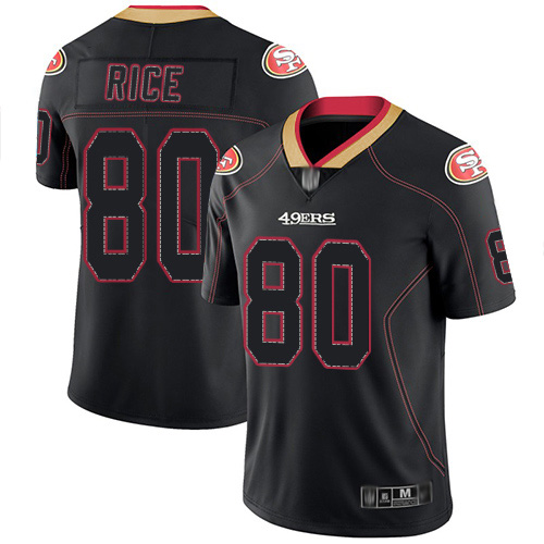 49ers #80 Jerry Rice Lights Out Black Men's Stitched Limited Rush Jersey cheap jerseys for sale - CheapJerseys.Shop