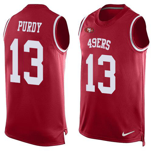 49ers #13 Brock Purdy Red Team Color Men's Stitched Limited Tank Top Jersey cheap jerseys for sale - CheapJerseys.Shop