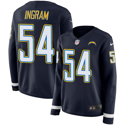 Los Angeles Chargers #54 Melvin Ingram Navy Blue Team Color Women's Stitched Limited Therma Long Sleeve Jersey Womens cheap jerseys for sale - CheapJerseys.Shop