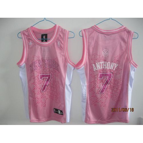 New York Knicks #7 Carmelo Anthony Pink Fashion Womens Stitched Jersey Womens cheap jerseys for sale - CheapJerseys.Shop