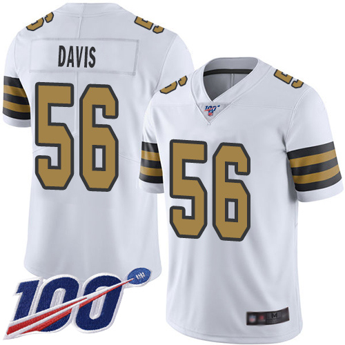 New Orleans Saints #56 DeMario Davis White Men's Stitched Limited Rush 100th Season Jersey Men's cheap jerseys for sale - CheapJerseys.Shop