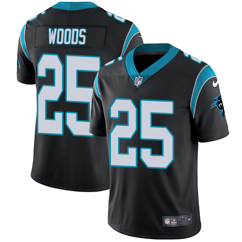 Panthers #25 Xavier Woods Black Team Color Men's Stitched Vapor Untouchable Limited Jersey cheap jerseys for sale - CheapJerseys.Shop