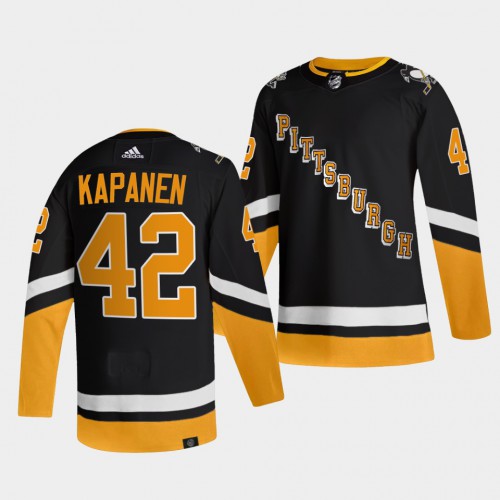 Pittsburgh Penguins #42 Kasperi Kapanen Men's 2021-22 Alternate Authentic Jersey - Black Men's cheap jerseys for sale - CheapJerseys.Shop