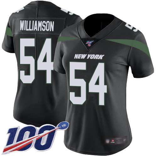 New York Jets #54 Avery Williamson Black Alternate Women's Stitched 100th Season Vapor Limited Jersey Womens cheap jerseys for sale - CheapJerseys.Shop