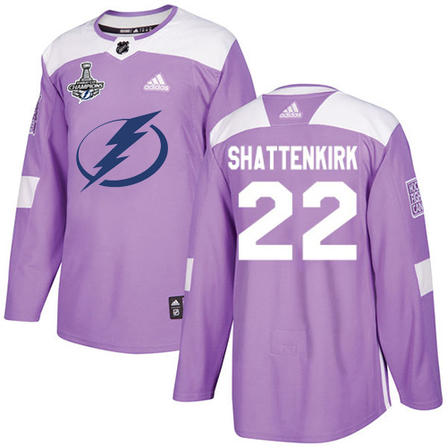 Tampa Bay Lightning #22 Kevin Shattenkirk Purple Authentic Fights Cancer 2020 Stanley Cup Champions Stitched Jersey Men's cheap jerseys for sale - CheapJerseys.Shop