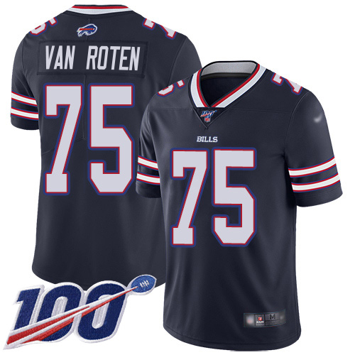 Bills #75 Greg Van Roten Navy Youth Stitched Limited Inverted Legend 100th Season Jersey cheap jerseys for sale - CheapJerseys.Shop