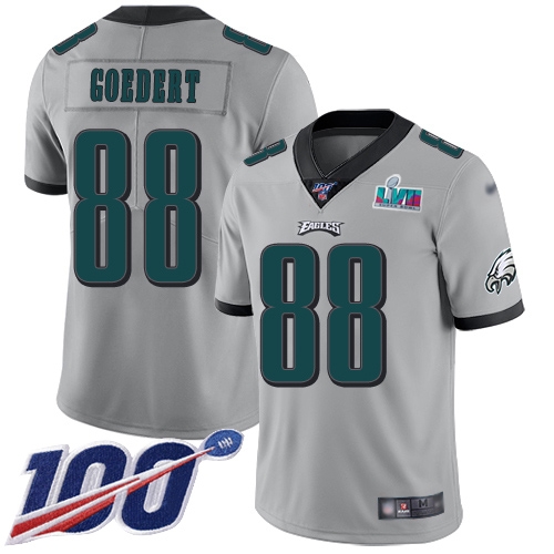 Eagles #88 Dallas Goedert Silver Super Bowl LVII Patch Men's Stitched Limited Inverted Legend 100th Season Jersey cheap jerseys for sale - CheapJerseys.Shop