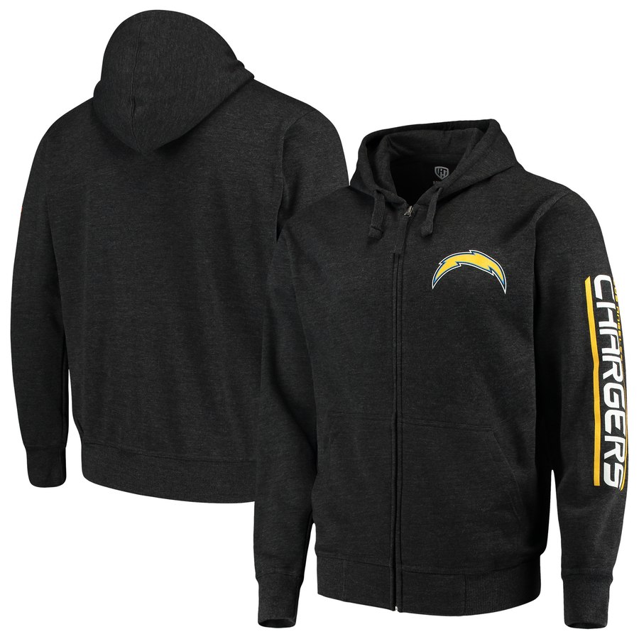 Los Angeles Chargers G-III Sports By Carl Banks Post Route Full-Zip Hoodie Charcoal cheap jerseys for sale - CheapJerseys.Shop