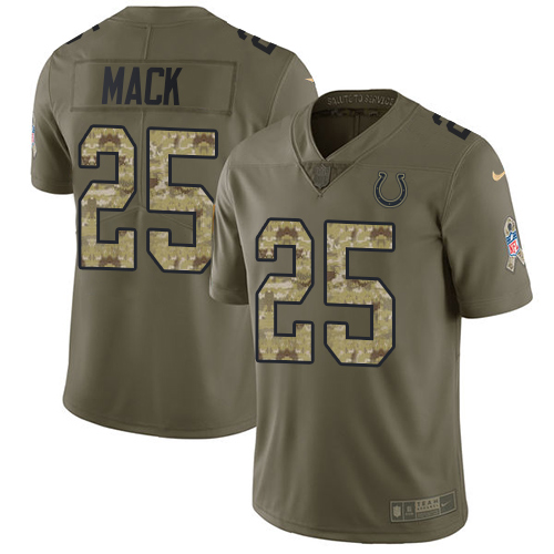 Indianapolis Colts #25 Marlon Mack Olive/Camo Youth Stitched Limited 2017 Salute to Service Jersey Youth cheap jerseys for sale - CheapJerseys.Shop