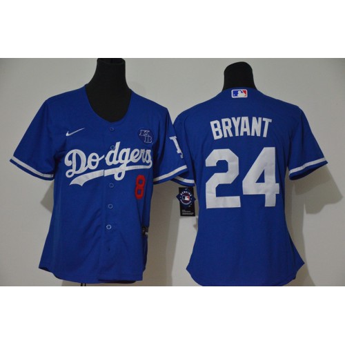 Los Angeles Los Angeles Dodgers #8 #24 Kobe Bryant Women Blue Cool Base 2020 KB Patch Jersey Womens cheap jerseys for sale - CheapJerseys.Shop