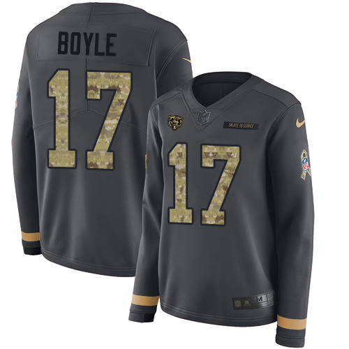 Bears #17 Tim Boyle Anthracite Salute To Service Women's Stitched Limited Therma Long Sleeve Jersey cheap jerseys for sale - CheapJerseys.Shop