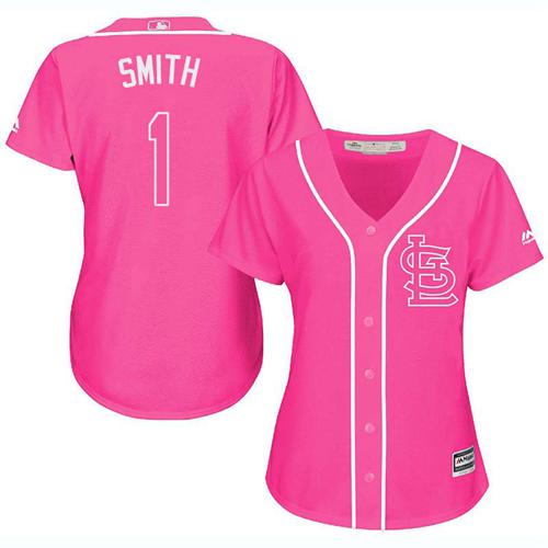 St.Louis Cardinals #1 Ozzie Smith Pink Fashion Women's Stitched Jersey Womens cheap jerseys for sale - CheapJerseys.Shop