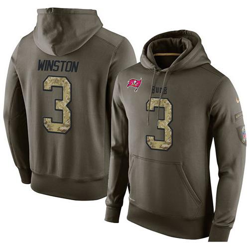 Men's Tampa Bay Buccaneers #3 Jameis Winston Stitched Green Olive Salute To Service KO Performance Hoodie cheap jerseys for sale - CheapJerseys.Shop