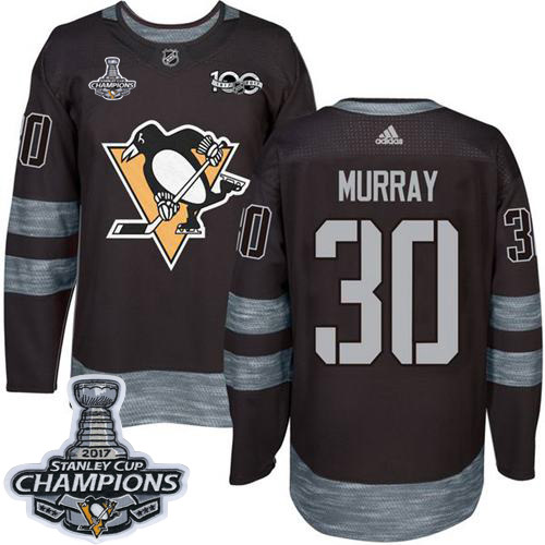 Pittsburgh Penguins #30 Matt Murray Black 1917-2017 100th Anniversary Stanley Cup Finals Champions Stitched Jersey Men's cheap jerseys for sale - CheapJerseys.Shop