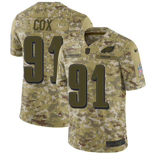 Philadelphia Eagles #91 Fletcher Cox Camo Men's Stitched Limited 2018 Salute To Service Jersey Men's cheap jerseys for sale - CheapJerseys.Shop