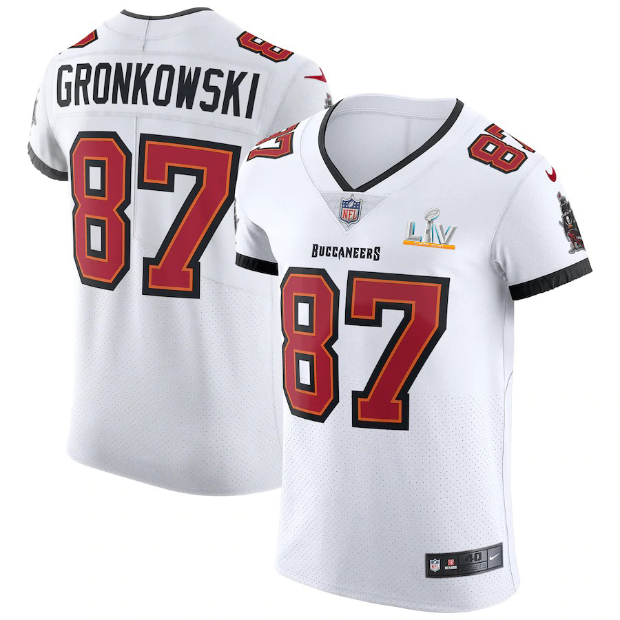 Tampa Bay Buccaneers #87 Rob Gronkowski Men's Super Bowl LV Bound White Vapor Elite Jersey cheap jerseys for sale - CheapJerseys.Shop