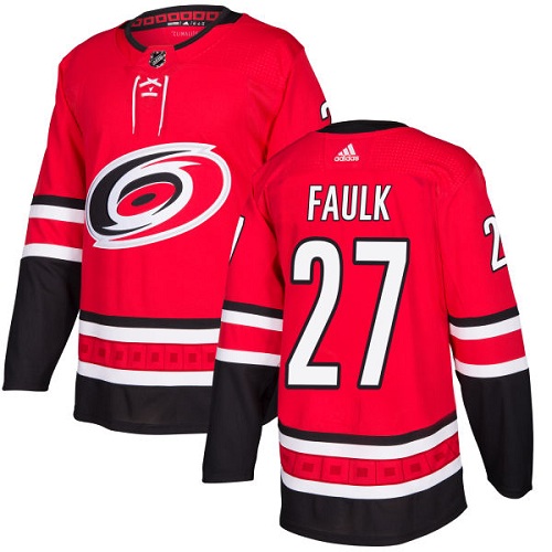 Carolina Hurricanes #27 Justin Faulk Red Home Authentic Stitched Jersey Men's cheap jerseys for sale - CheapJerseys.Shop