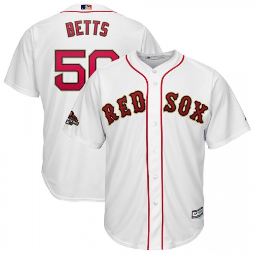 Boston Boston Red Sox #50 Mookie Betts Majestic 2019 Gold Program Cool Base Player Jersey White Men's cheap jerseys for sale - CheapJerseys.Shop