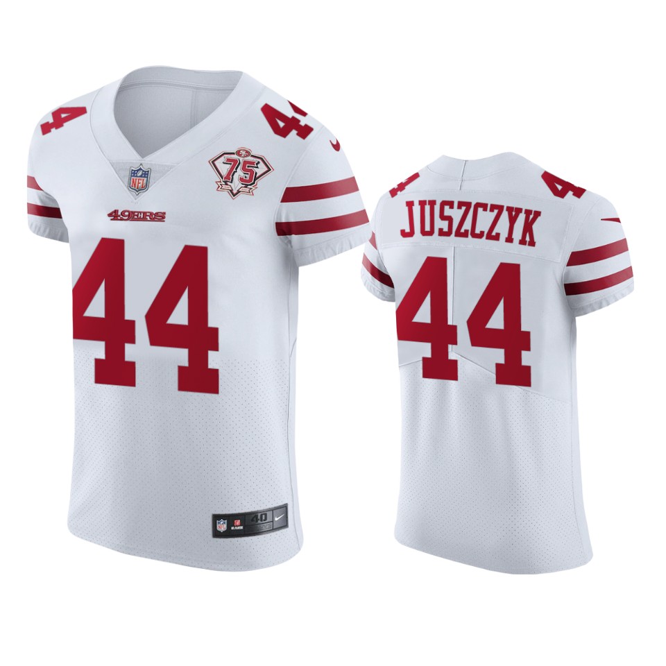 49ers #44 Kyle Juszczyk White Men's 75th Anniversary Stitched Vapor Untouchable Elite Jersey cheap jerseys for sale - CheapJerseys.Shop