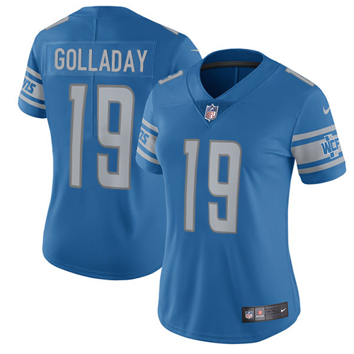 Detroit Lions #19 Kenny Golladay Light Blue Team Color Women's Stitched Vapor Untouchable Limited Jersey Womens cheap jerseys for sale - CheapJerseys.Shop