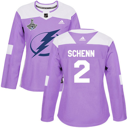 Tampa Bay Lightning #2 Luke Schenn Purple Authentic Fights Cancer Women's 2020 Stanley Cup Champions Stitched Jersey Womens cheap jerseys for sale - CheapJerseys.Shop