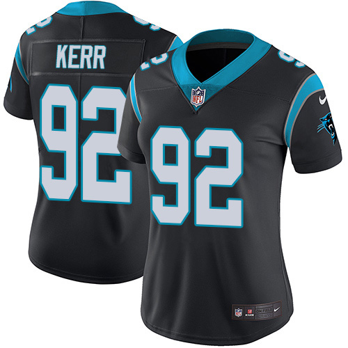 Carolina Panthers #92 Zach Kerr Black Team Color Women's Stitched Vapor Untouchable Limited Jersey Womens cheap jerseys for sale - CheapJerseys.Shop