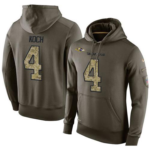 Men's Baltimore Ravens #4 Sam Koch Stitched Green Olive Salute To Service KO Performance Hoodie cheap jerseys for sale - CheapJerseys.Shop