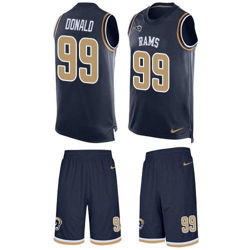 Rams #99 Aaron Donald Navy Blue Team Color Men's Stitched Limited Tank Top Suit Jersey cheap jerseys for sale - CheapJerseys.Shop